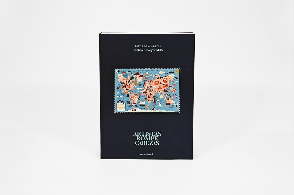 Puzzle 1000 Piezas — Mapa del mundo ilustrado por Josefina Schargorodsky