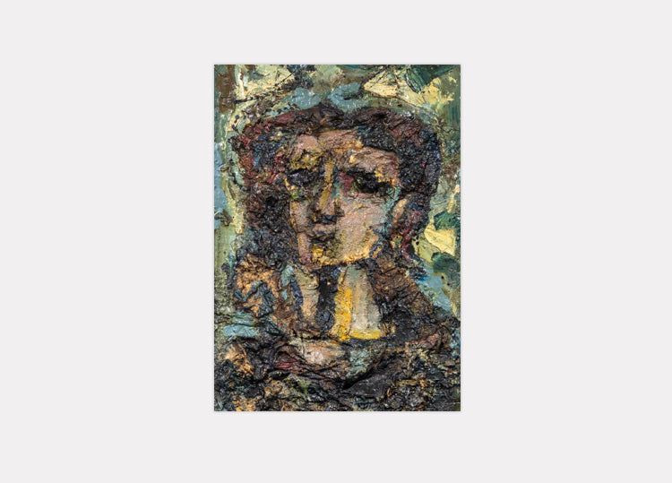 Cartão postal Vida feliz Juan Del Prete: Figura em relevo (1961)
