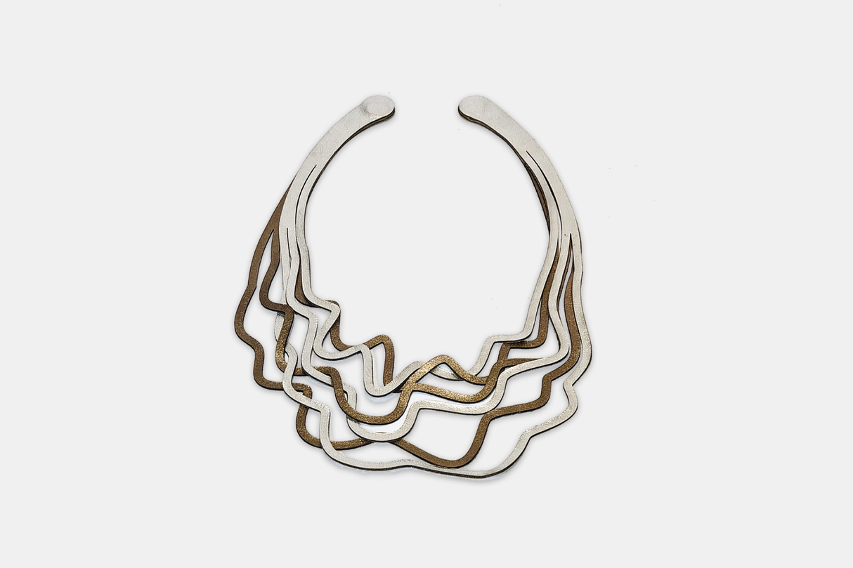 Collar Curves Duo | Plata / Peltre