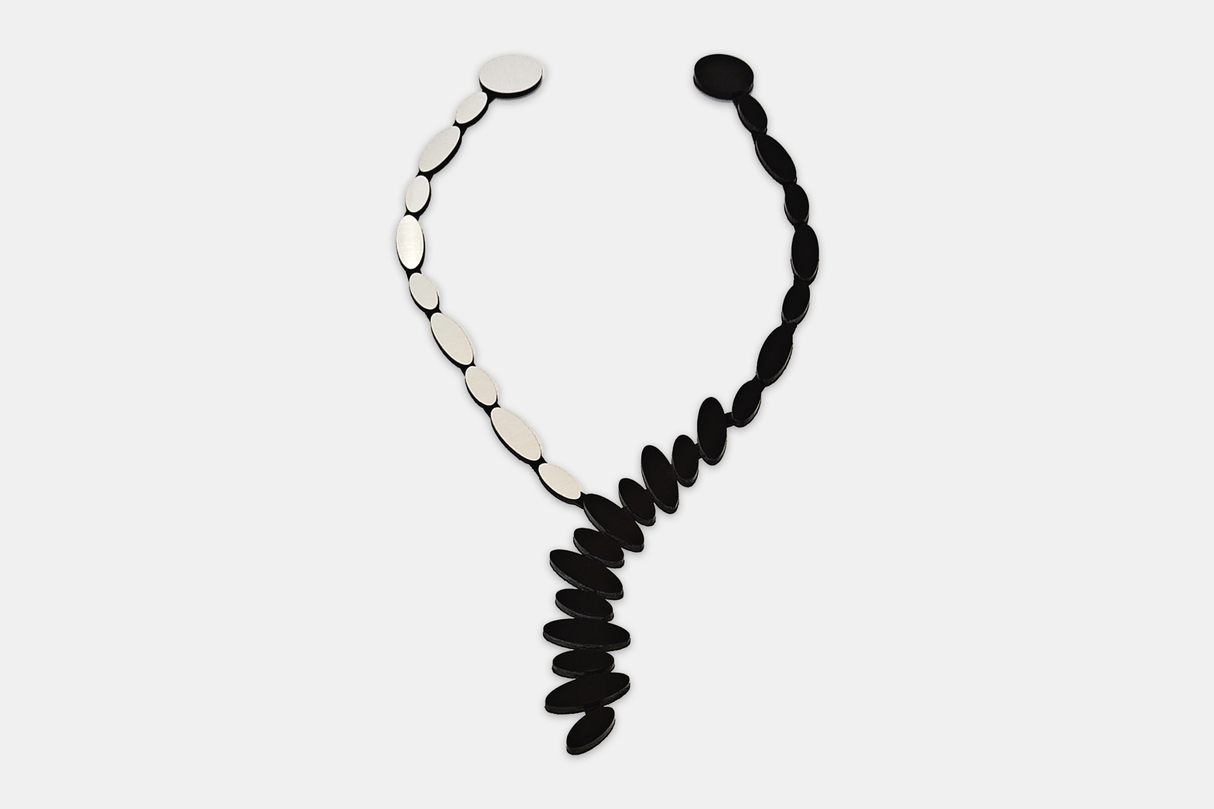 Collar Colors Petals Y | Plata / Negro