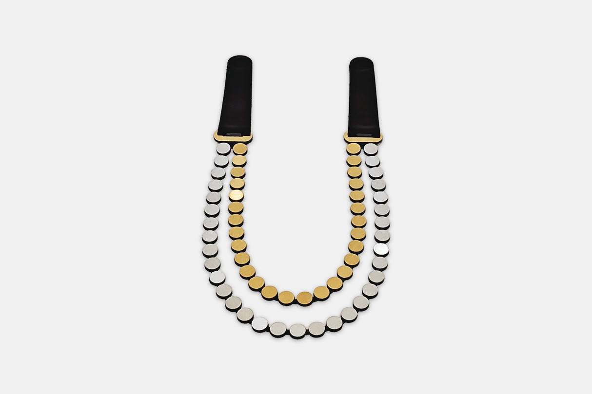 Collar Abstraction Doble | Plata / Oro