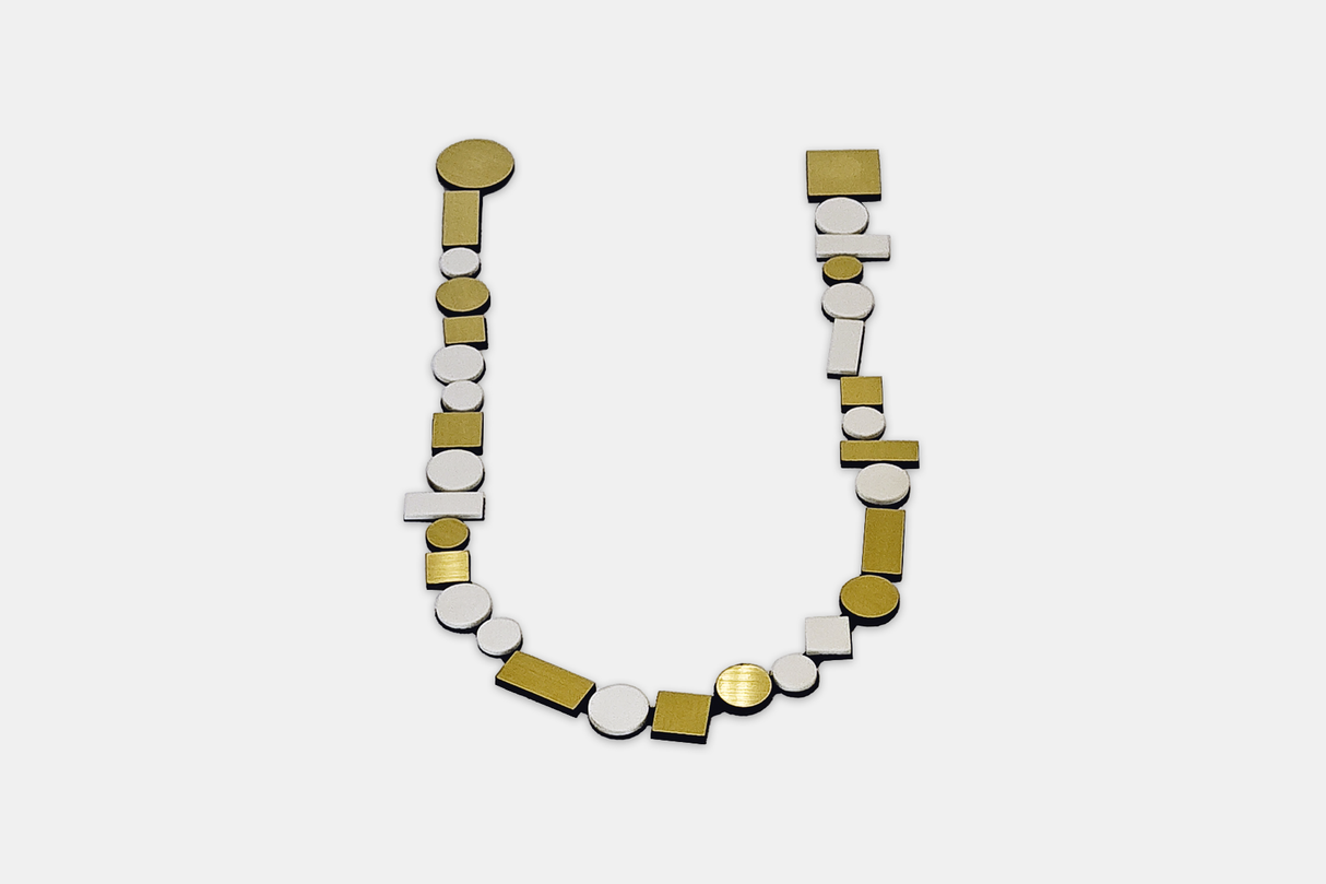 Collar Bauhaus Redondo | Marfil / Oro