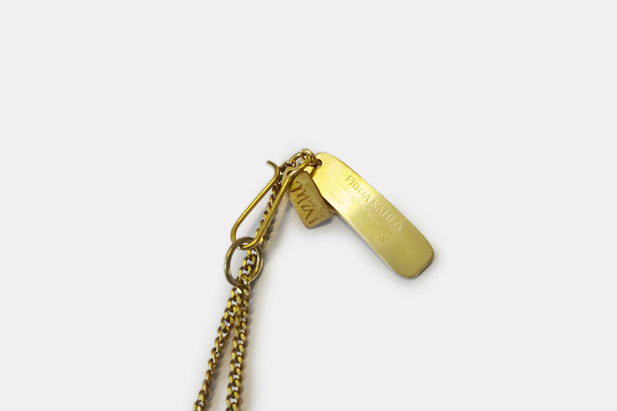 Collar Frida Corazón Chico | Bronce e hilo rojo carmesí