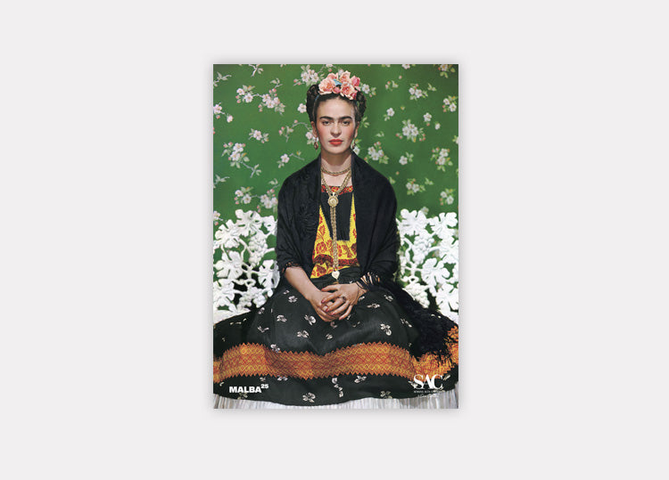 Postal: Frida Kahlo on a white bench, 1939