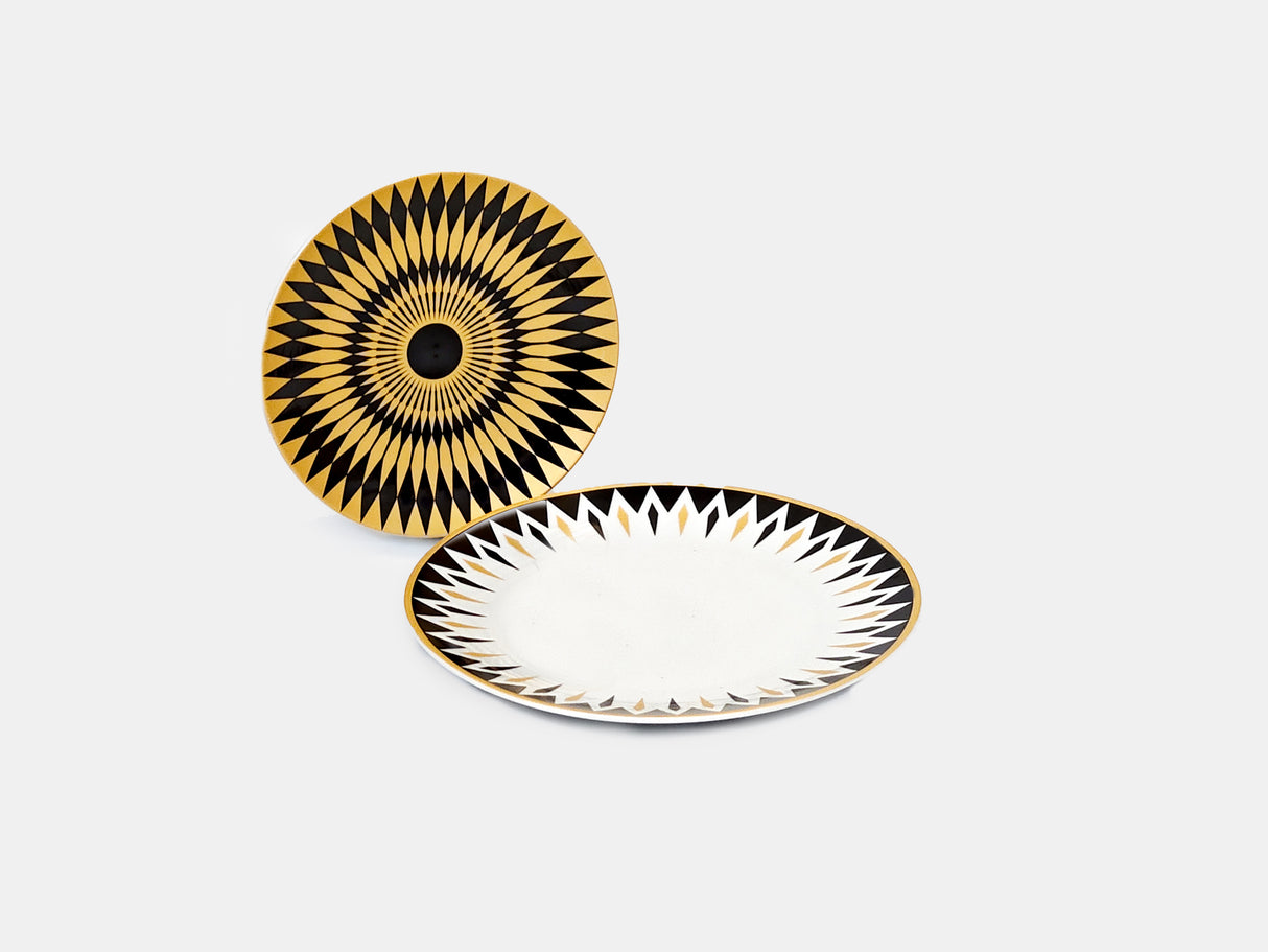 Juego de plato playo + plato de postre | Tribu dorado