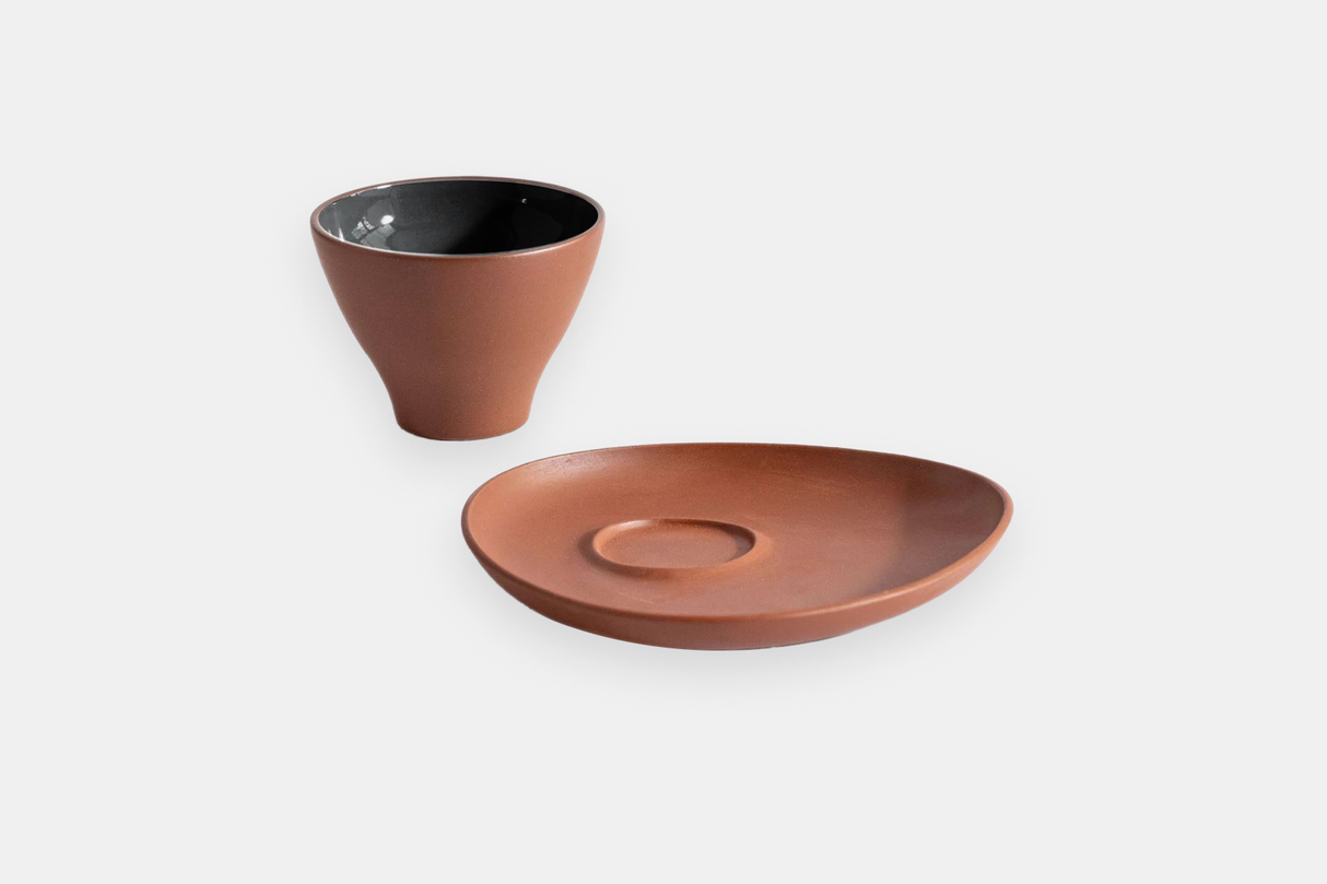 Set Café x4 – Tazas Medianas x2 + Platos Chicos x2 | Negro
