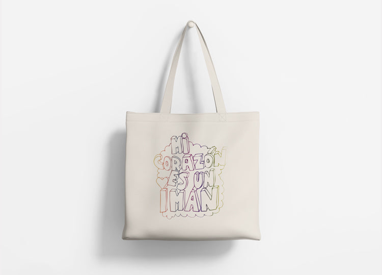 Tote Bag Mi corazón es un imán | Crudo